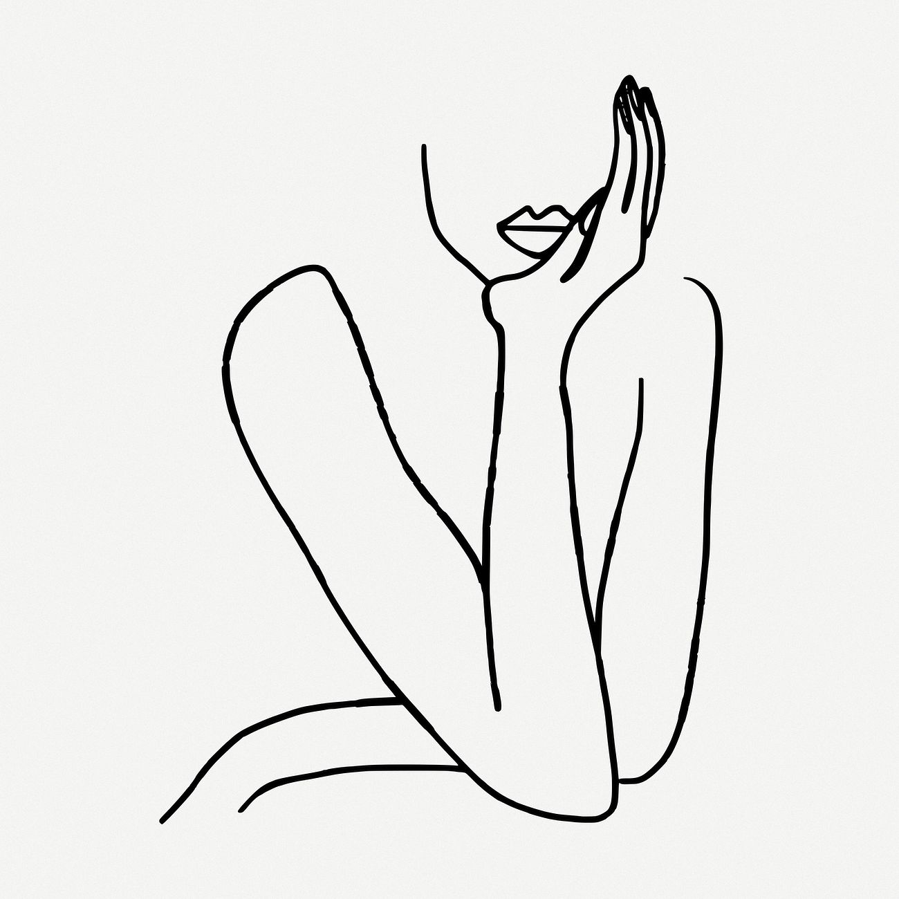 Line art woman, human illustration